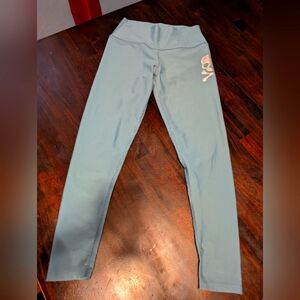 Soul Cycle Skull and Bones Leggings, Green, Women's Medium